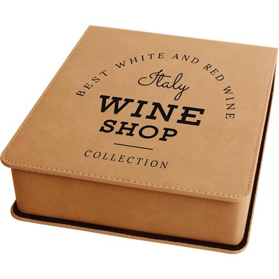 Light Brown Leatherette 3-Piece Wine Tool Set