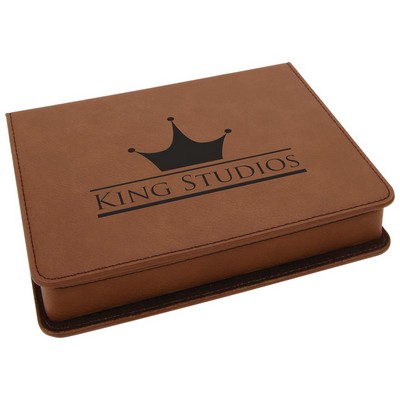 Dark Brown Leatherette 4-Piece Wine Tool Set