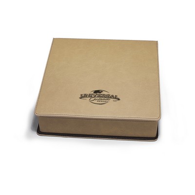 Leatherette 3-Piece Wine Set (Light Brown)