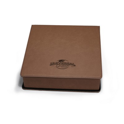 Leatherette 3-Piece Wine Set (Dark Brown)