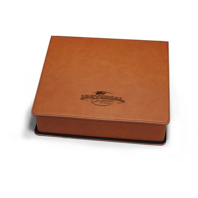 Leatherette 3-Piece Wine Set (Rawhide Brown)