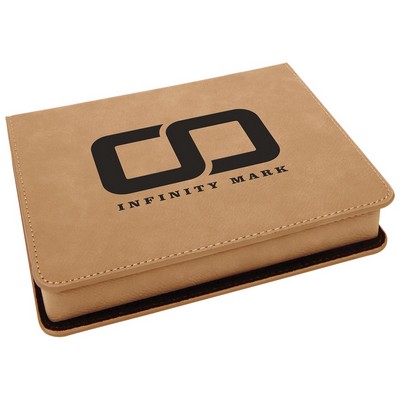 Light Brown Leatherette 4-Piece Wine Tool Set